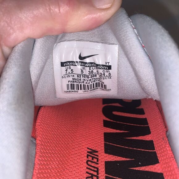 Nike Air Max 2014 Pure Platinum/Total Orange Women’s Sz: 7.5 #621078-006 - Picture 12 of 16